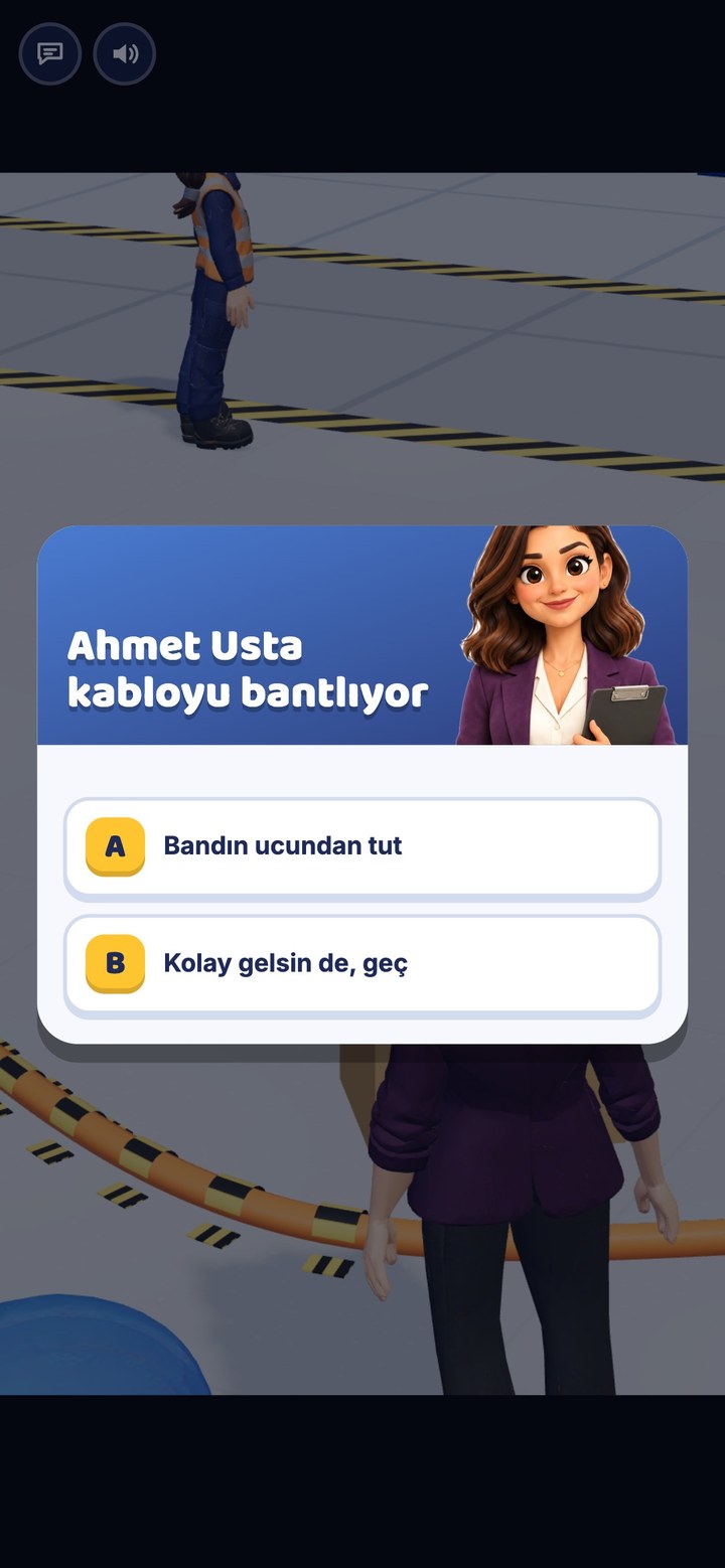 Nazan'ın fabrikadaki ilk gününde küçük bir karar kartı.